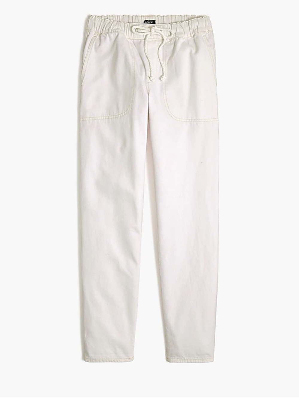 J. Crew White Drawstring Cotton Joggers